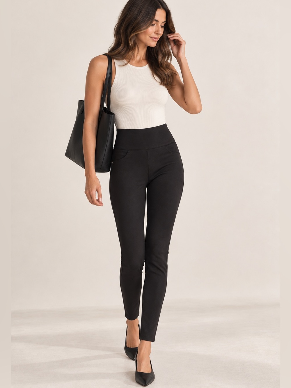 SPANX Black Pull-On Skinny Ponte Pants XS Tall